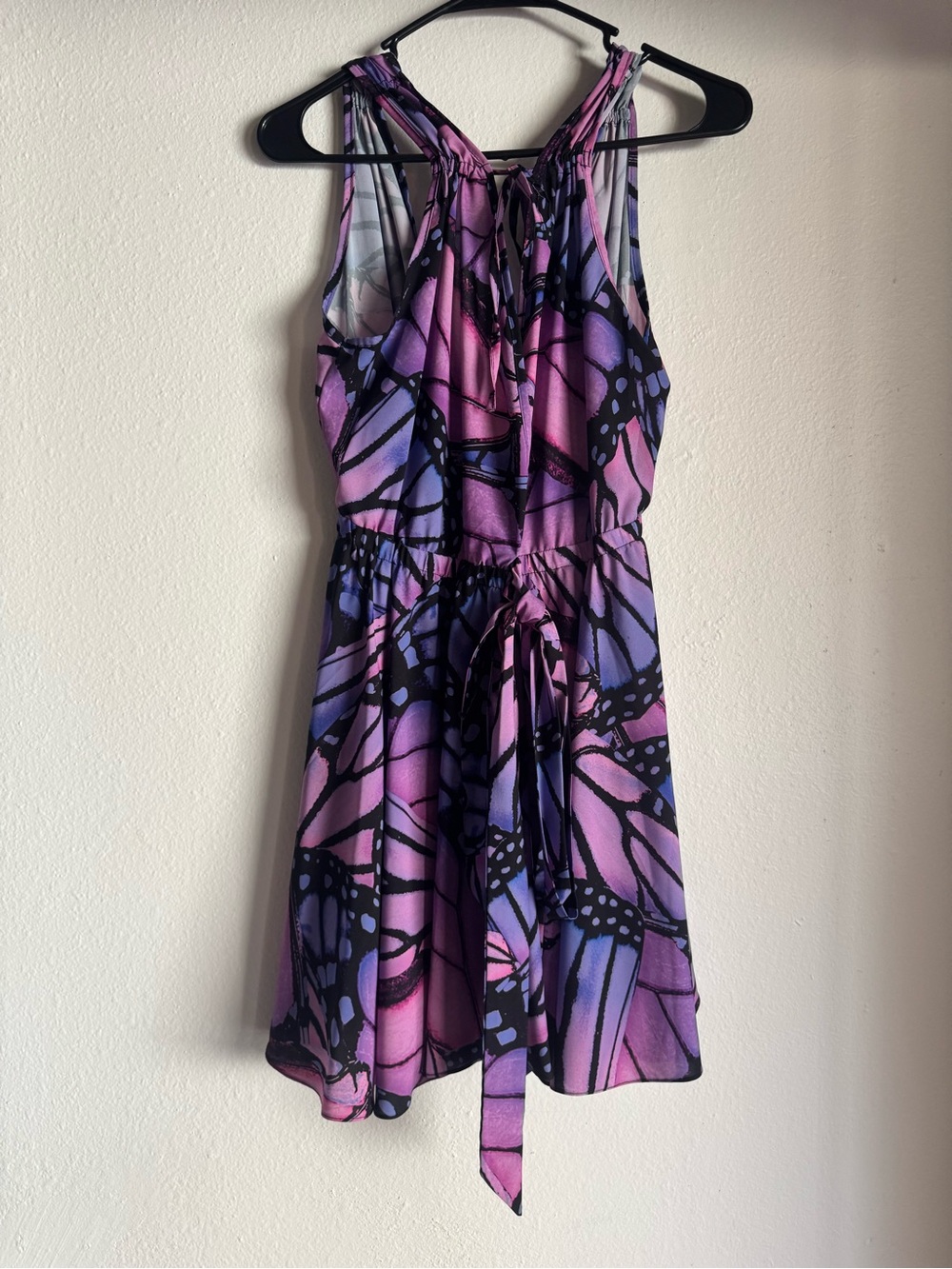 Purple & Pink Butterfly-Print Mini Dress